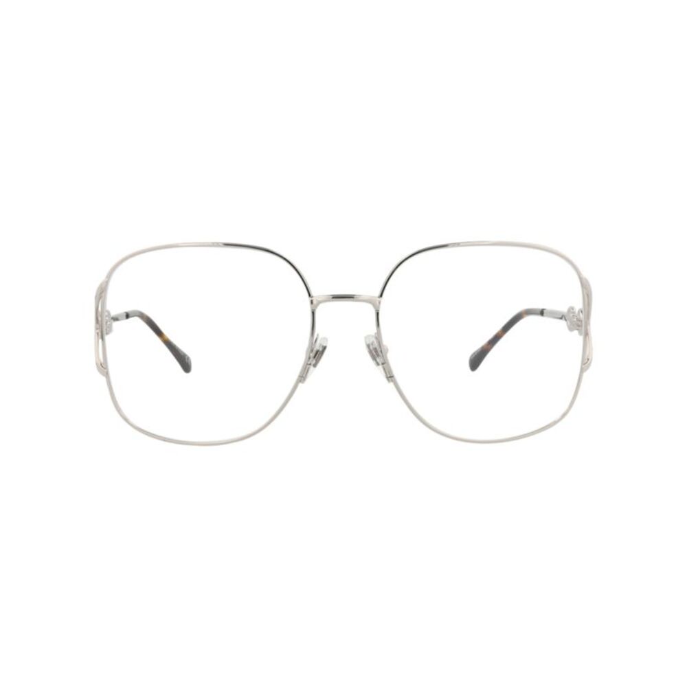 Gucci Square-Frame Metal Optical Frames Silver Womens